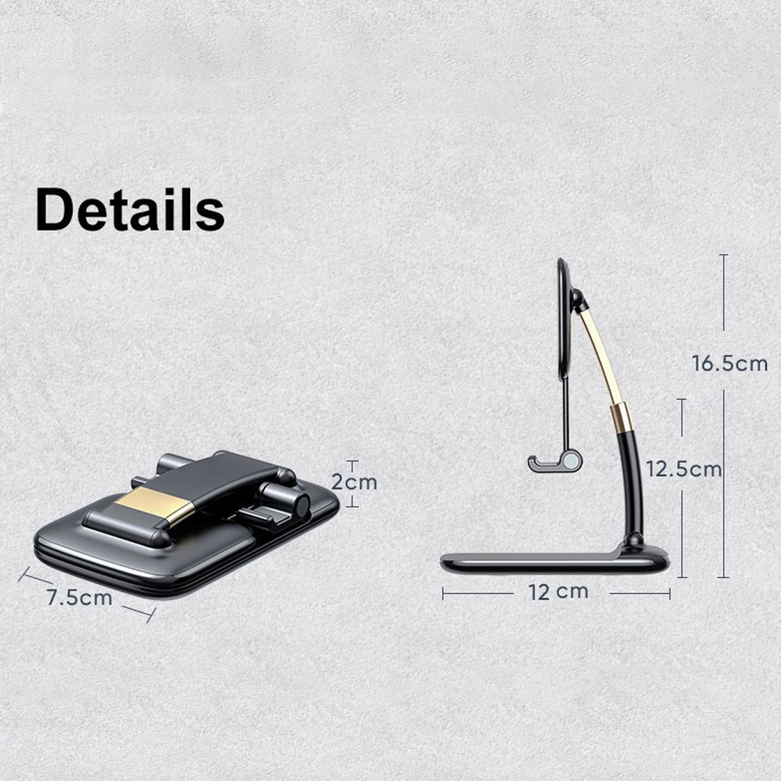 Phone Holder For Table, Foldable Universal Mobile Stand For Desk