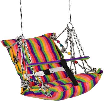 Cotton Swing for Kids | Washable 1-3 Years with Safety Belt Home Garden