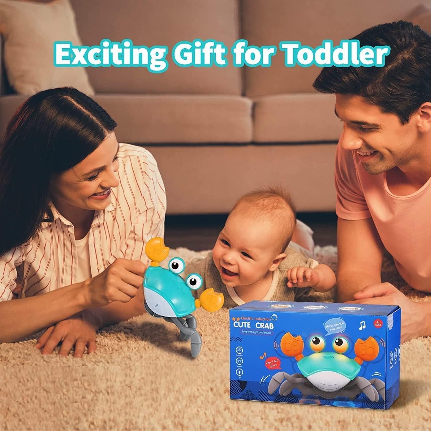 Dancing Crawling Baby Crab Toy – Interactive Tummy Time Learning for Kids