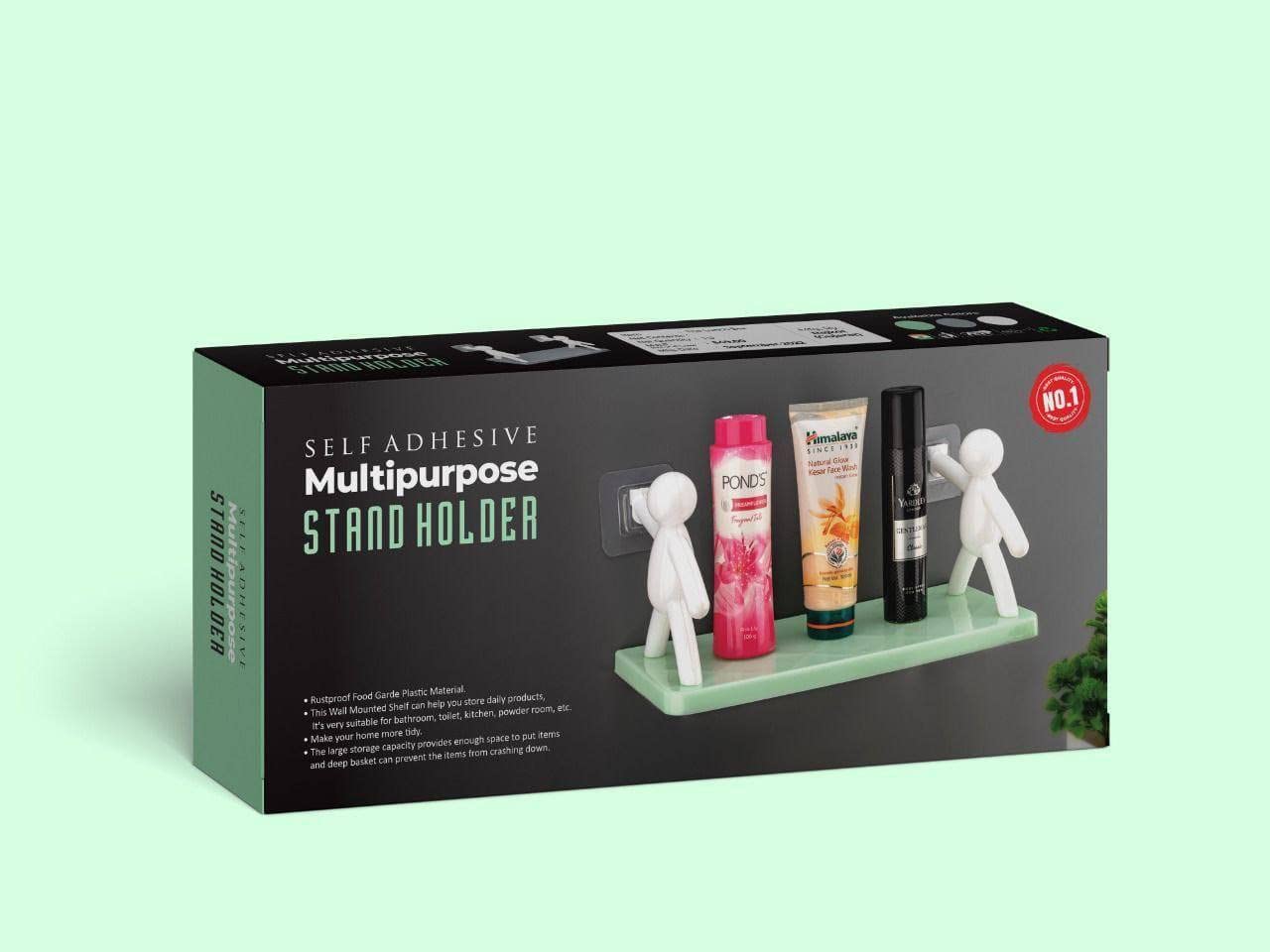 Multipurpose Wall Mounted Shelf with Strong Adhesive Sticker
