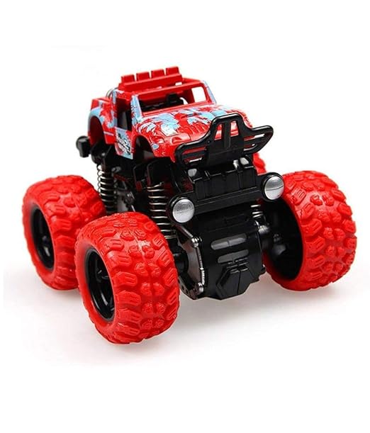 Pull Back Monster Truck , Push and Go Toy Truck, 360 Degree Friction Powered Stunt Car (Pack of 2)