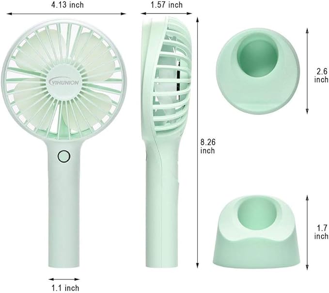Mini Portable USB Stand Hand Fan Rechargeable Battery Operated Table Fan with Standing Holder