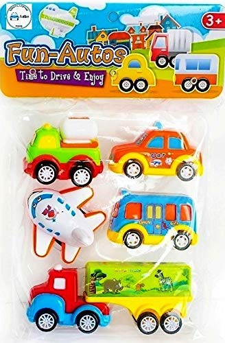 Automobile Unbreakable Pull Back Toy Vehicles | Set of 5 - Multicolor