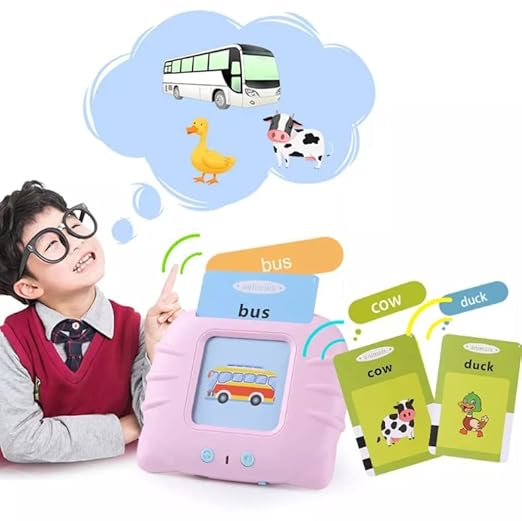 Preschool Learning Toys Early Educational Intelligent Electric Kids Language Card Reader Words Reading Learning Words Study Toys Game for Kids.(Multicolor) Pack of 1.