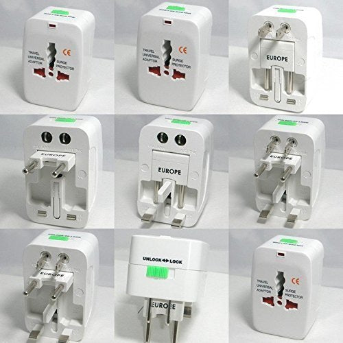Universal Travel Power Plug Adapters: Surge Protector, All-in-One
