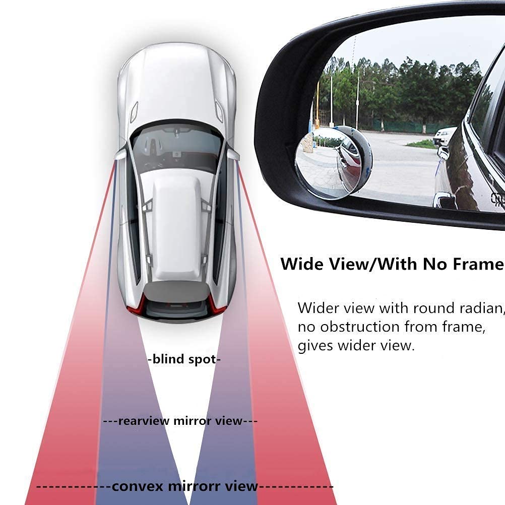 Pack of 2 | Blind Spot Mirror, Round Wide Angle Adjustable 360°