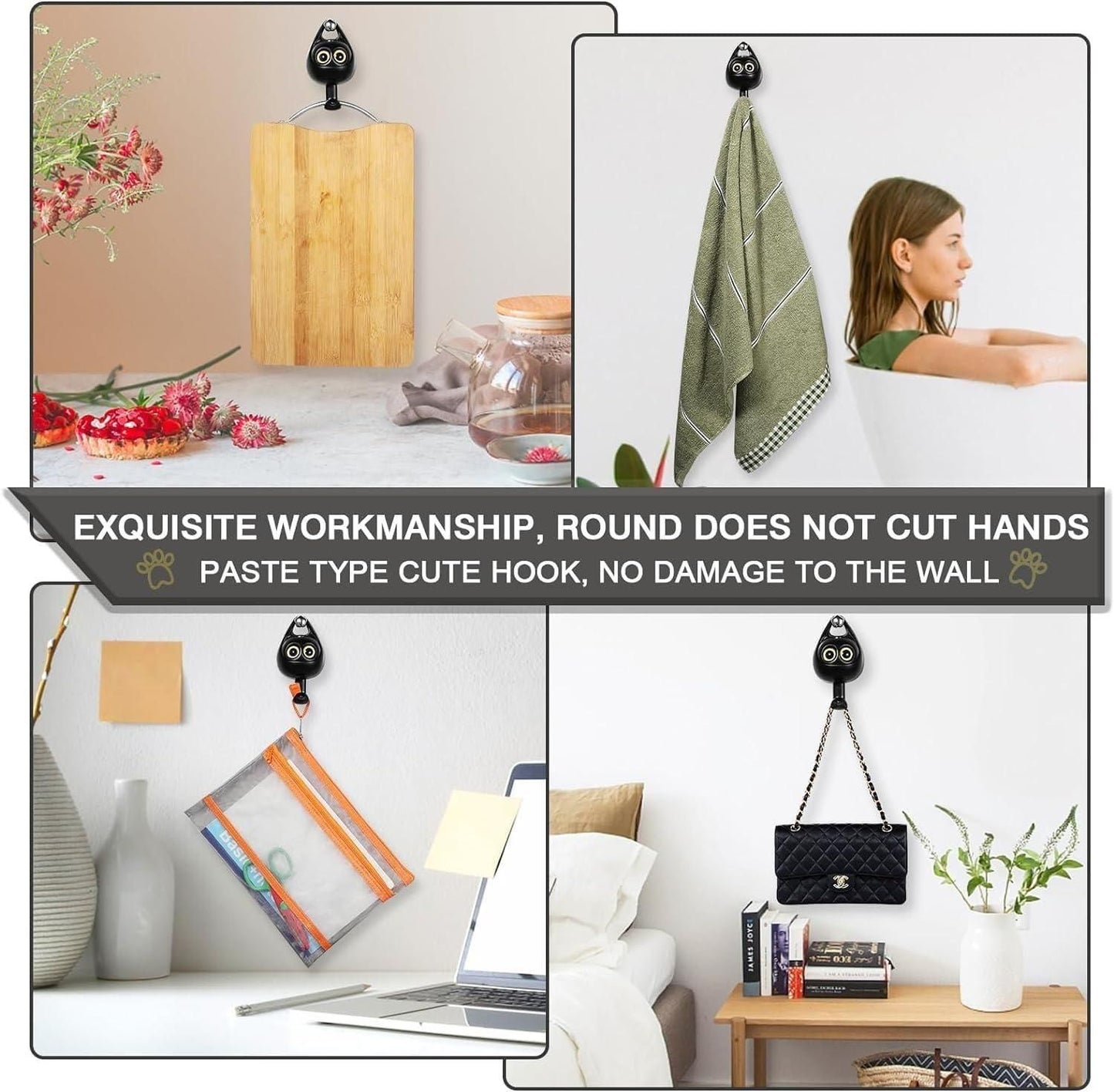 Bird Hook Convenient Wall Mounted Hooks Slip Resistant Adhesive Hooks for Home (Pack of 1 Any Color)