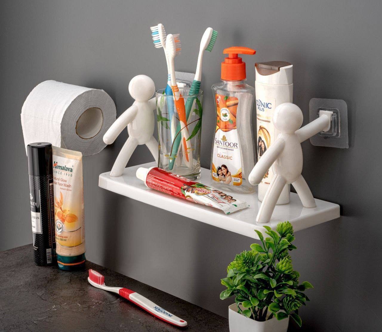 Multipurpose Wall Mounted Shelf with Strong Adhesive Sticker