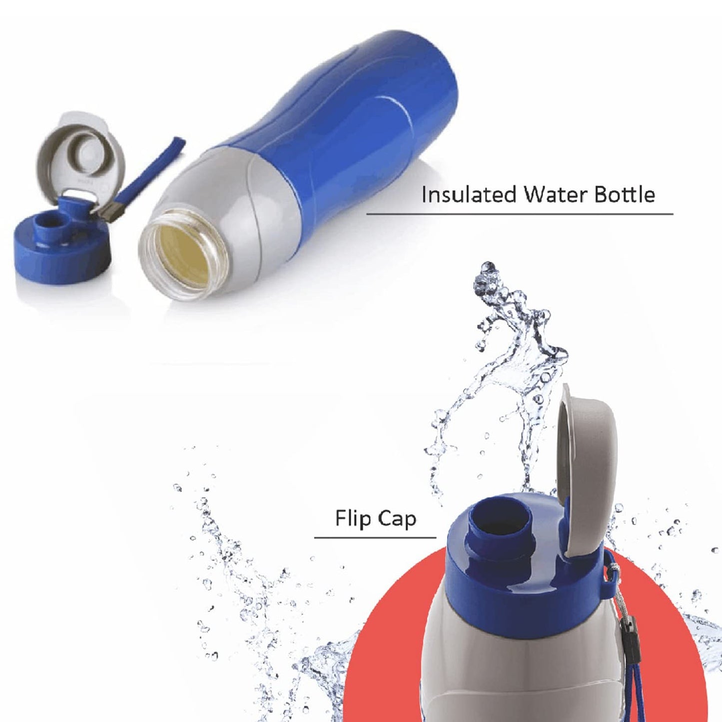 900 ml Set of 2 Plastic Water Bottle | Leak Proof & Handy and Durable | Assorted