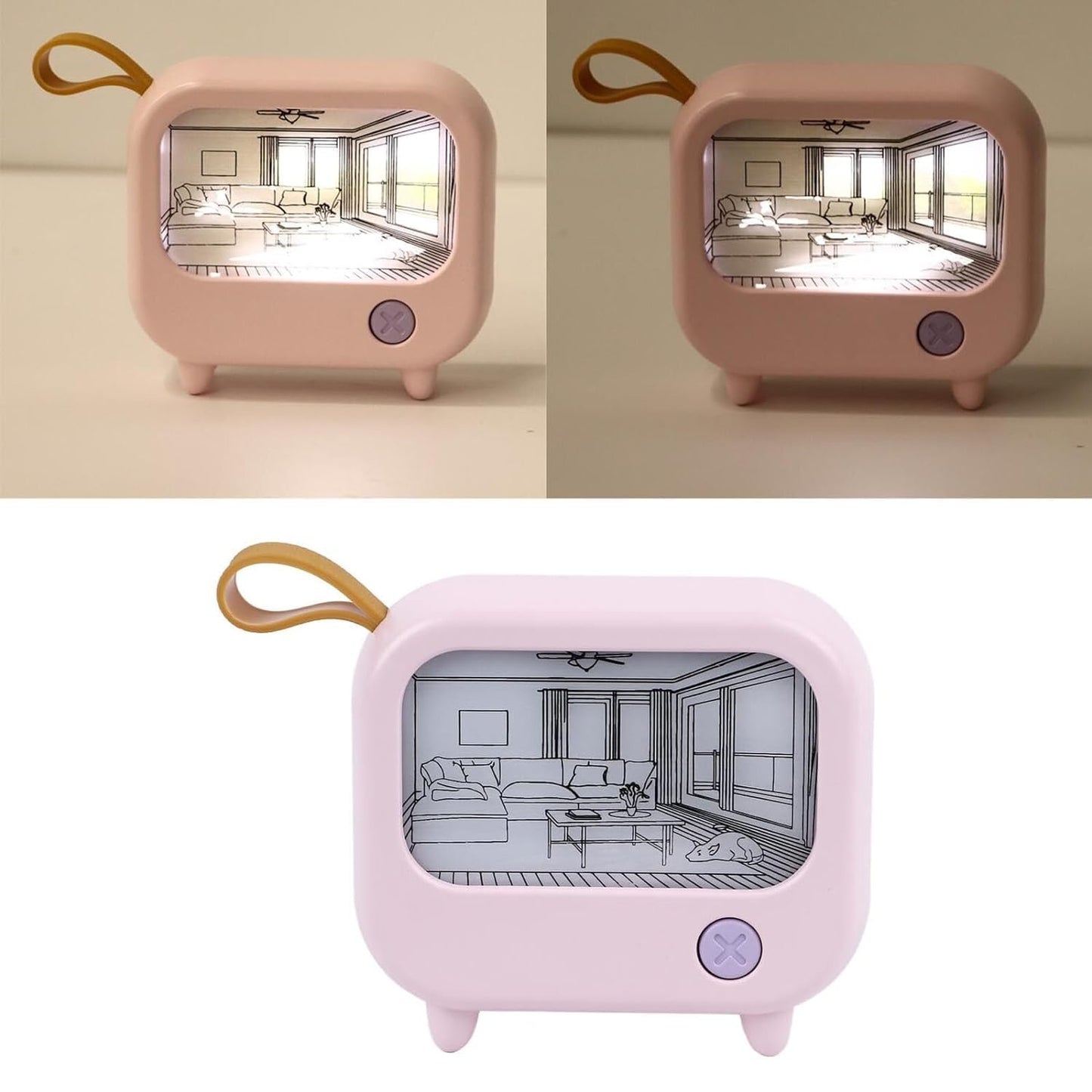 LED Light Painting: Japan Anime Seaside Nightlight with Plastic Frame+
