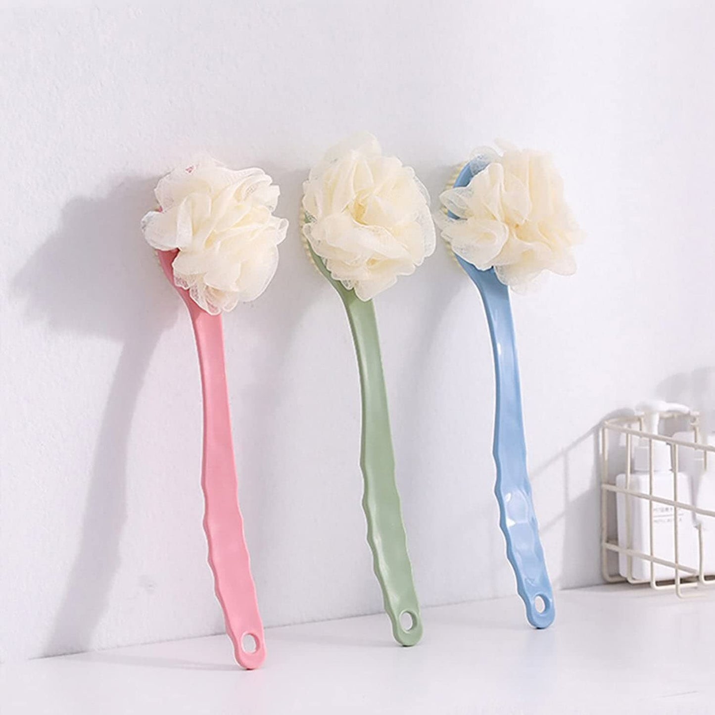 Two in One Bath Brush with Long Handle