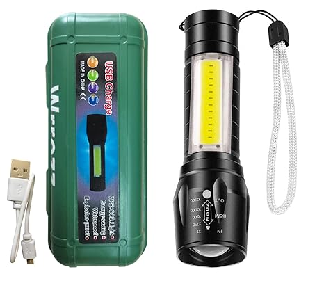 2 in 1 Flashlight Rechargeable USB Torch
