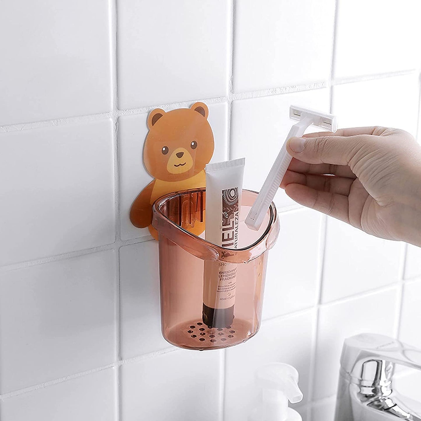 Self-Adhesive Toothbrush Holder | Easy Install & Organize