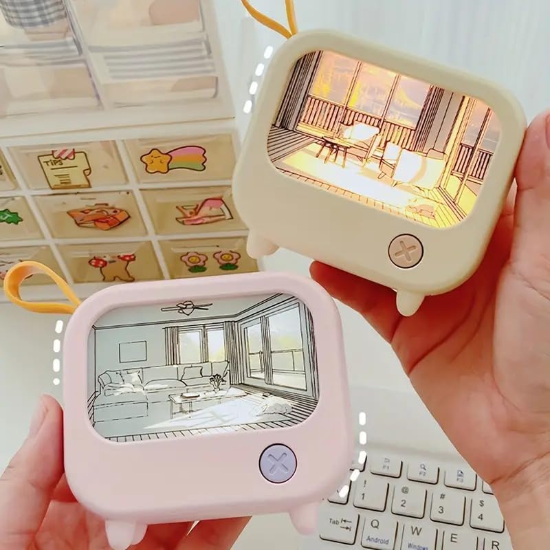 LED Light Painting: Japan Anime Seaside Nightlight with Plastic Frame+