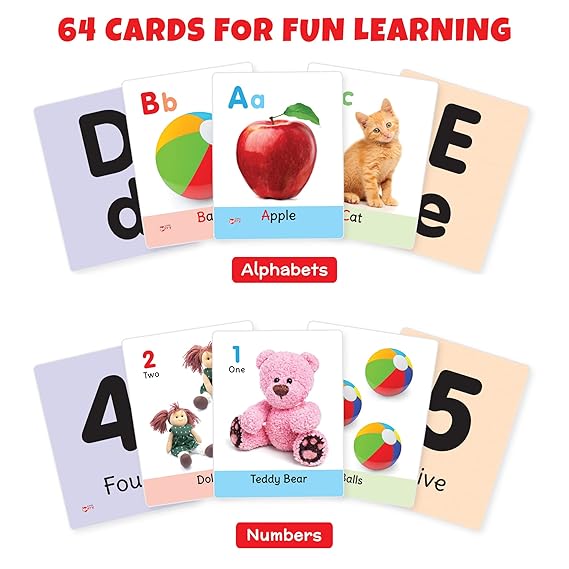 My First Flash Cards for Kids (Combo Set of 2): Alphabet and Number - 72 Flashcards | Learning & Education Toy for Toddlers, Kids, Boys, Girls 2+ Years | Preschool Learning Toy