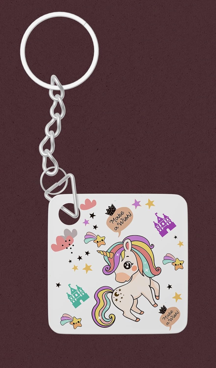 750 ml - Pack of 1 | Unicorn Make A Wish Printed Water Bottle, Sipper, Unicorn Keychain, Birthday Gift For Kids, Girls, Boys, Friends, Water Bottle For School