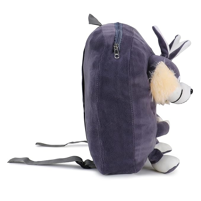 Double Face Grey Bunny Soft Material School Bag For Kids Plush Backpack Cartoon Toy | For Kids (Age 2 to 6 Year)