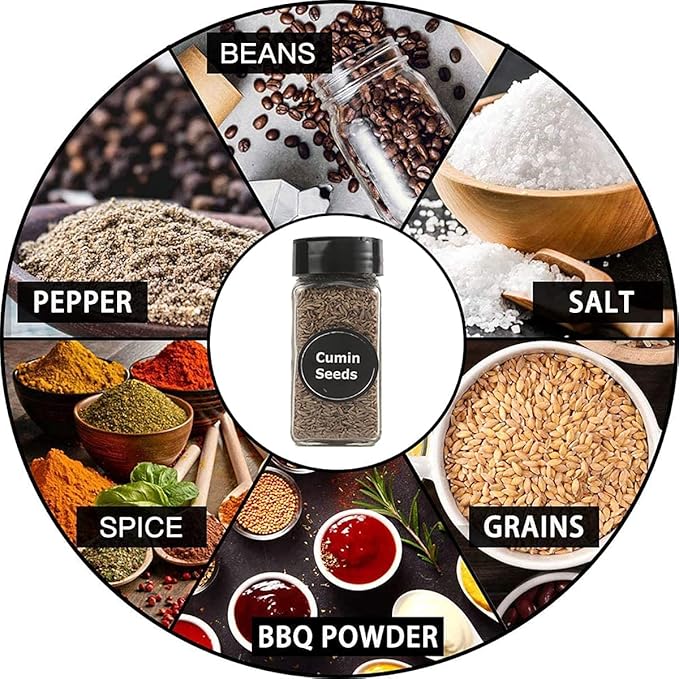 Salt & Pepper Glass Jar Spice Holder Dispensers Container (90 ML Each Bottle) (Pack of 4)