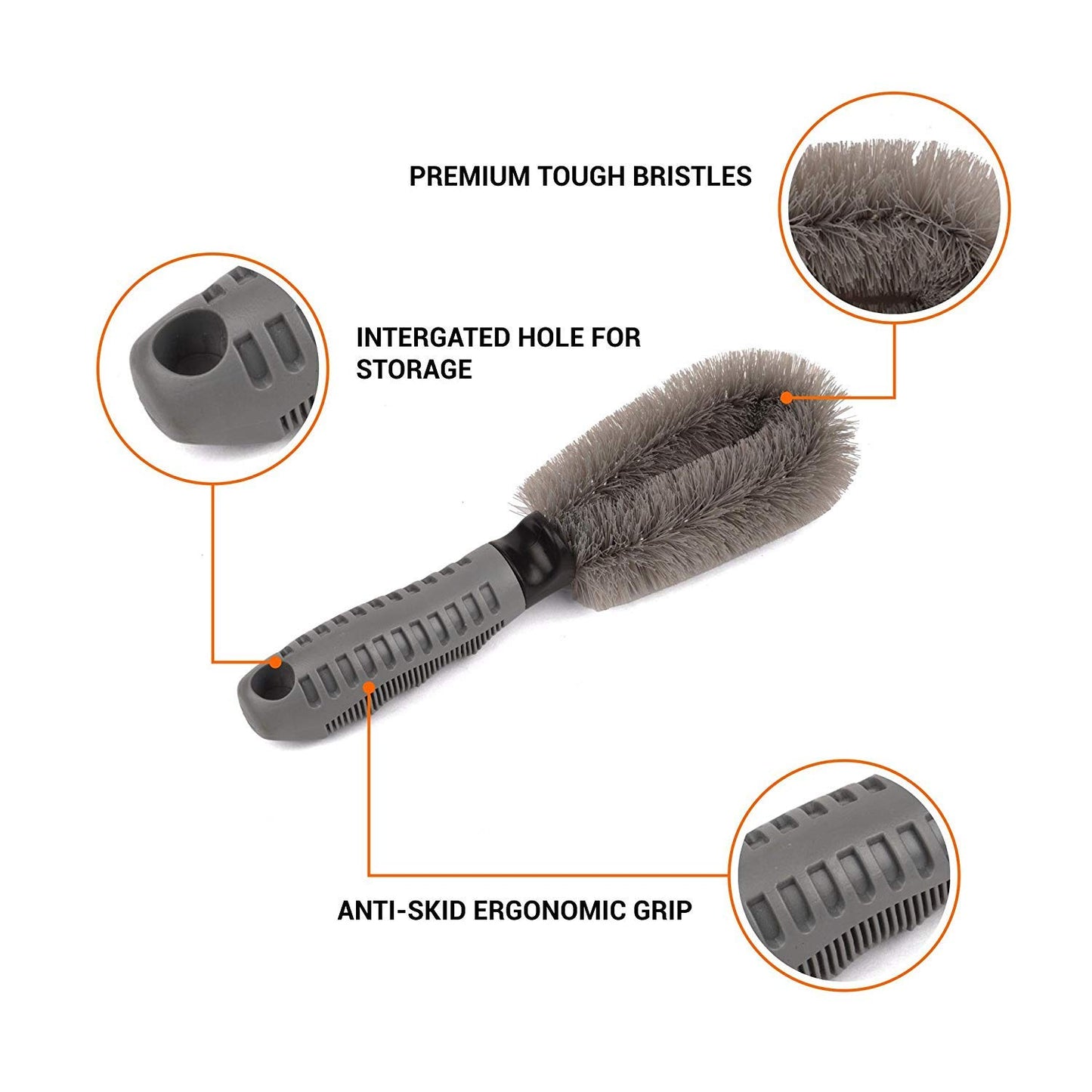 Tire Cleaning Brush For Cleaning Car Wheel Hub - 2 Pcs