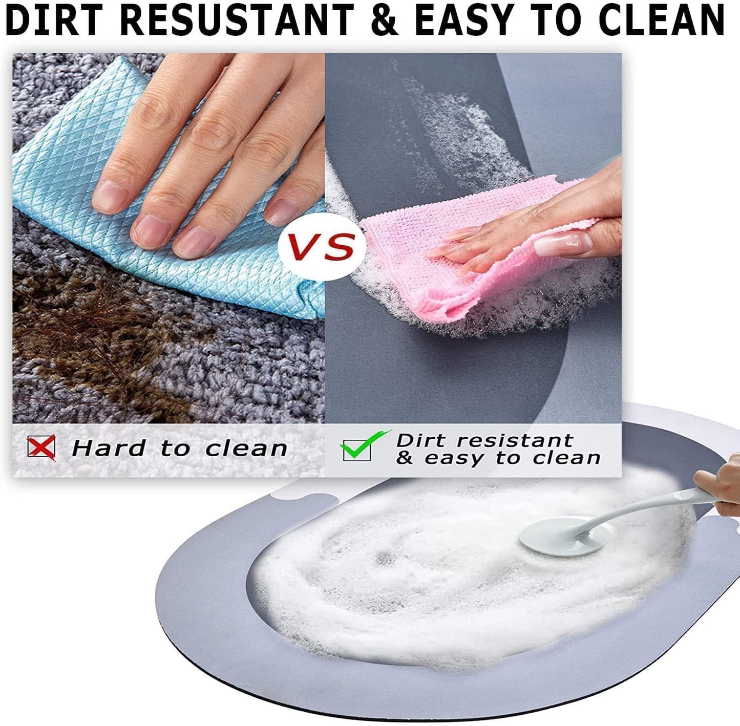 Pack Of 4 | Super Absorbent Bathmat Quick Drying & Water Absorbing Bathroom Carpet Cushion Mat For Home, Kitchen, Office. Size(60x40 CM) Weight(390 GM)