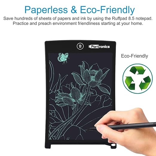 LCD Writing Tablet Drawing Board Erase Slate Pad Electronic Blackboard with NOTEPAD (Multi Color) with Water book