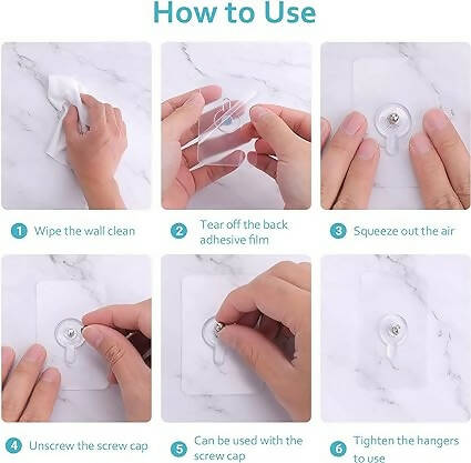Adhesive Wall Screws Hanging Nails,No-Drilling (Pack of 10)