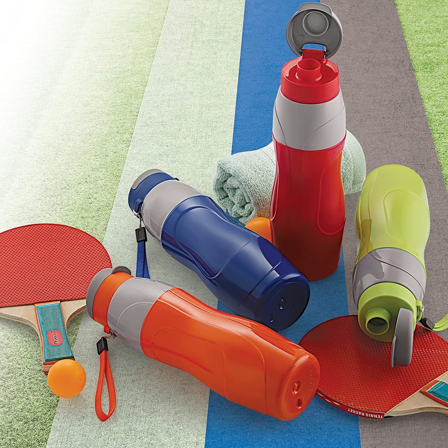 900 ml Set of 2 Plastic Water Bottle | Leak Proof & Handy and Durable | Assorted