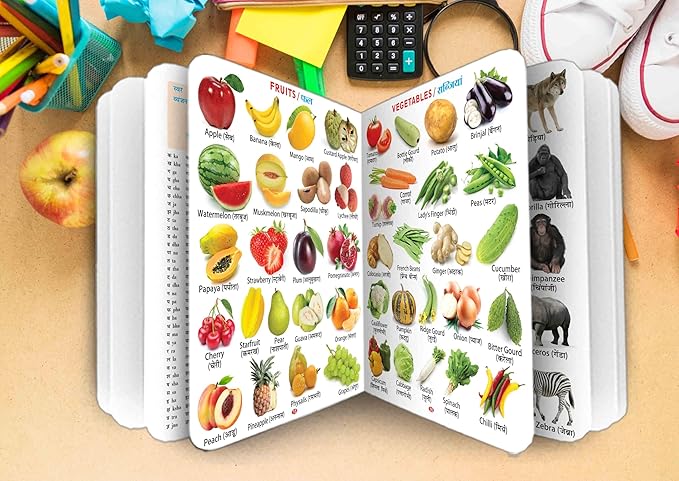 My First Giant Board Book (English-Hindi) : Collection of early learning board books, Preschool Kids Book, 31 topics Learning books for kids