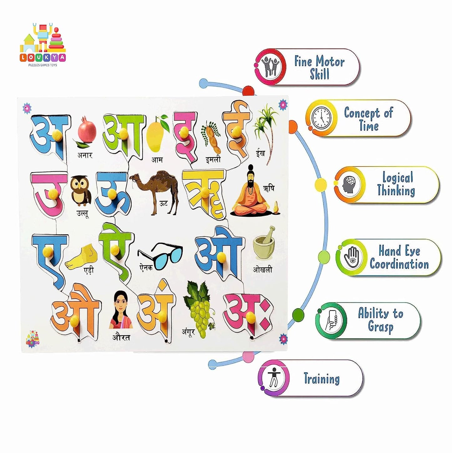 Hindi Vowel Puzzle with Picture for Kids| Learning Educational Board