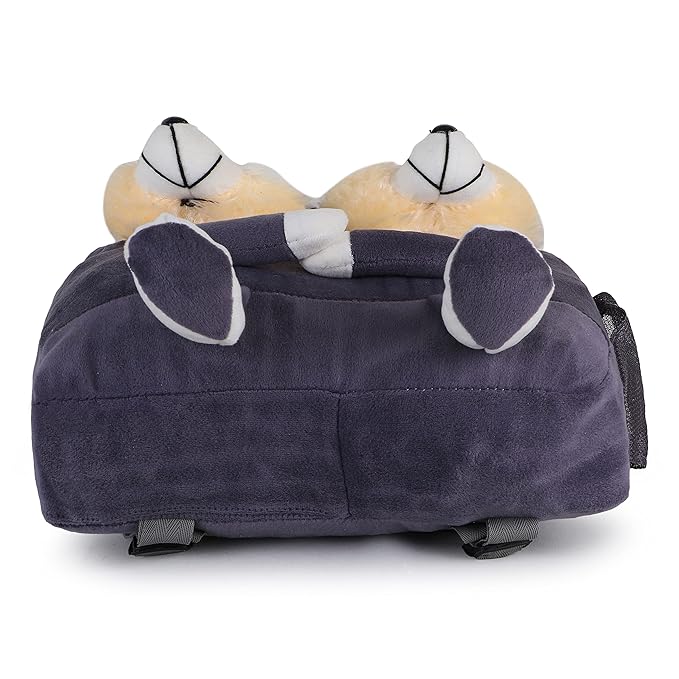 Double Face Grey Bunny Soft Material School Bag For Kids Plush Backpack Cartoon Toy | For Kids (Age 2 to 6 Year)