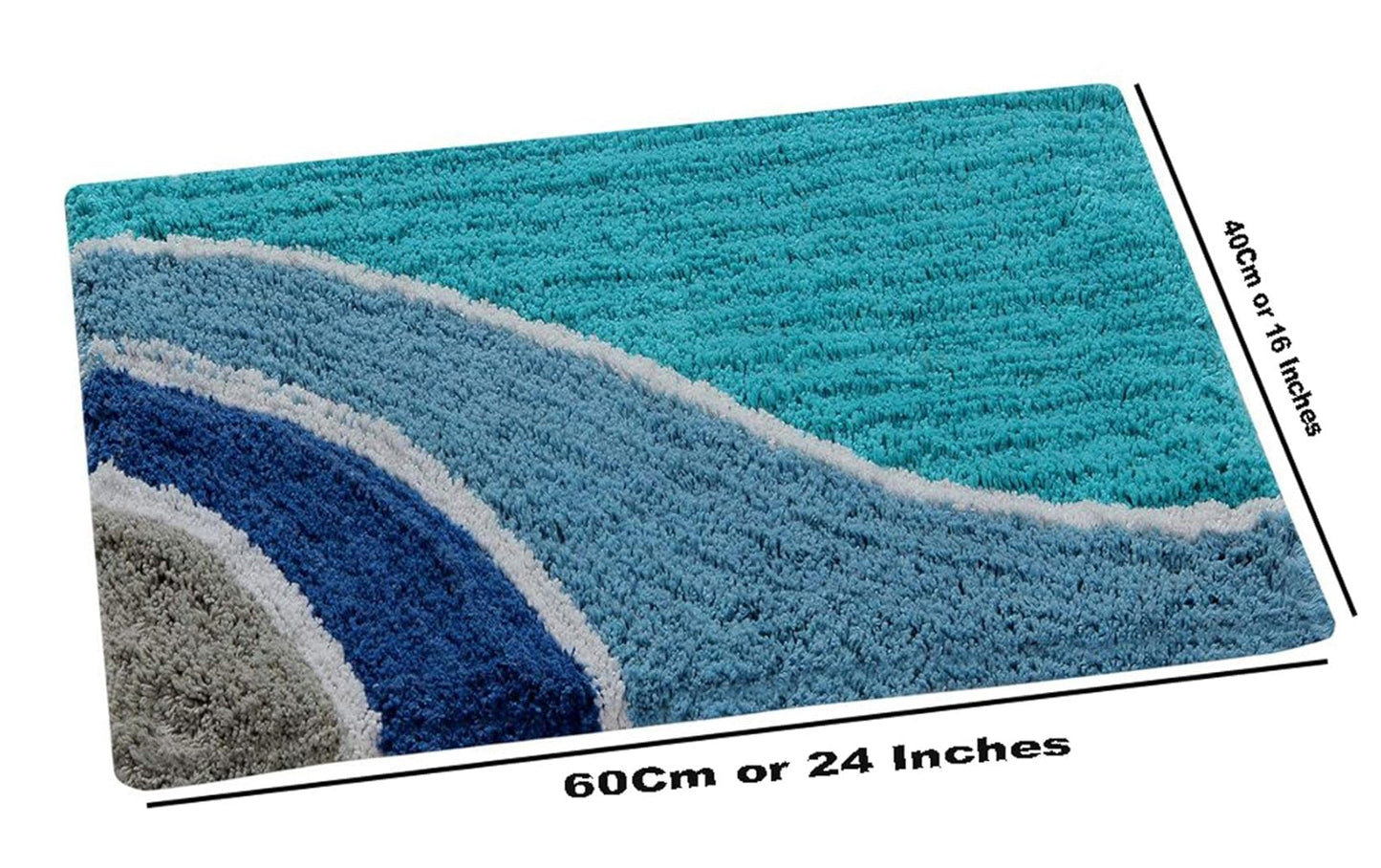 Cotton Doormat Elegant Design with Anti Skip (Blue)