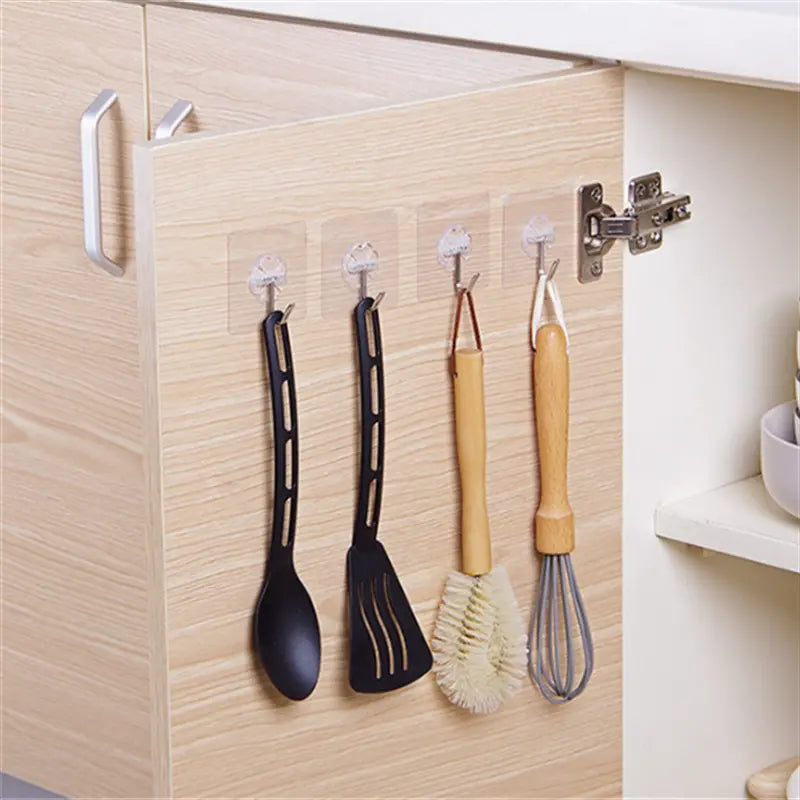 24 - Pack Adhesive Hooks Bathroom Kitchen Wall Hooks, No Nail Sticky Hangers with Stainless Hooks Reusable Utility Towel Bath Ceiling Hooks, 22 lbs Heavy Duty Waterproof and Oil Proof Wall