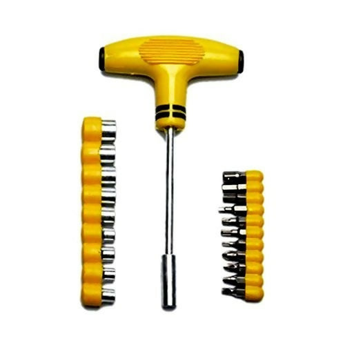 24pcs T Shape Screwdriver Set Batch Head Ratchet Pawl Socket Spanner Hand Tools
