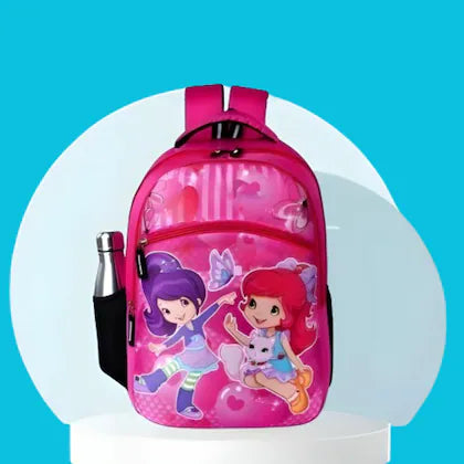 Sweet Friends Cartoon Printed School bag for Kids | Comfortable School Bag | Colour - Pink