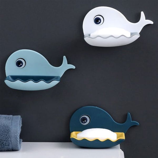 Pack Of 2 | Self Draining Fish Shape Adhesive Waterproof Soap Tray