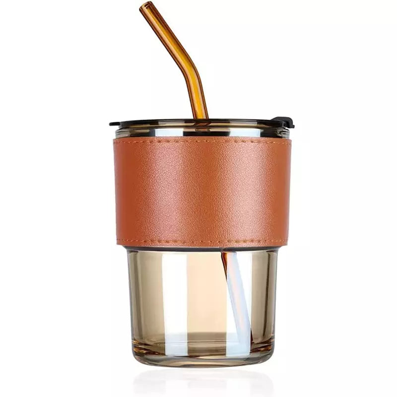Glass Jar with Straw 450ml | Pack of 1
