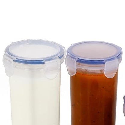 Plastic Airtight Food Storage Containers with Leak Proof Locking Lid Storage container Set of 5 (110 ml,160 ml,210 ml,400 ml,500 ml)