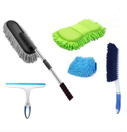 Car Cleaning Accessories Combo Pack Full Interior and Exterior Car Wash Kit (Pack of 5)