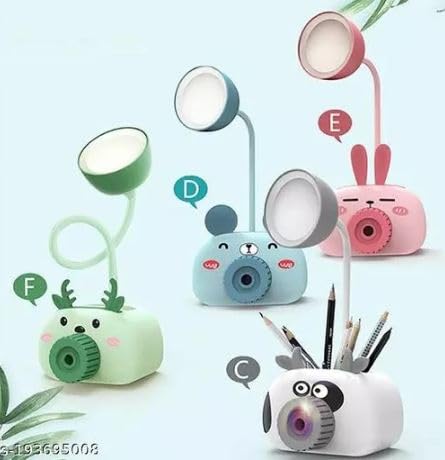 Combo Pack of 2: Cartoon LED Lamps with Alarm Clock & Pencil Sharpener