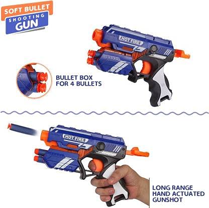 Hot Fire Toy Gun with 10 Foam Bullets & Light Toy Guns, Durable and Safe Design