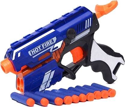 Hot Fire Toy Gun with 10 Foam Bullets & Light Toy Guns, Durable and Safe Design