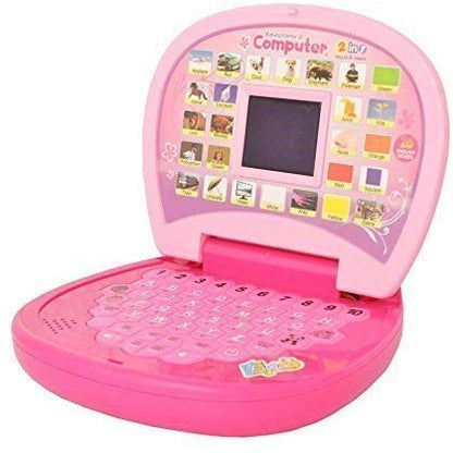 Educational Mini Laptop Computer for Kids Boys Girls - Learning Alphabet and Numbers with LED Display and Music - 16 x 14 cms - Colour As per Stock