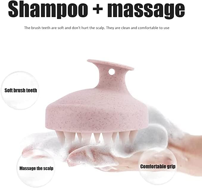 Hair Scalp Manual Massager Shampoo Brush with Soft Silicone Bristles for Blood Circulation