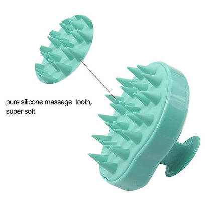 Hair Scalp Manual Massager Shampoo Brush with Soft Silicone Bristles for Blood Circulation