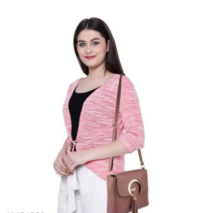 Casual Trendy Shoulder Crossbody & Side Sling Adjustable strap Classic Daily use Sling bag For Women Size Medium with Pink Colour