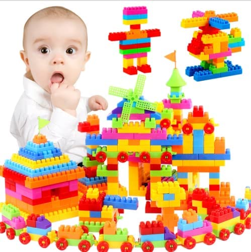 Big Sized Building Blocks for Kids with Wheel Blocks Game Toy Set