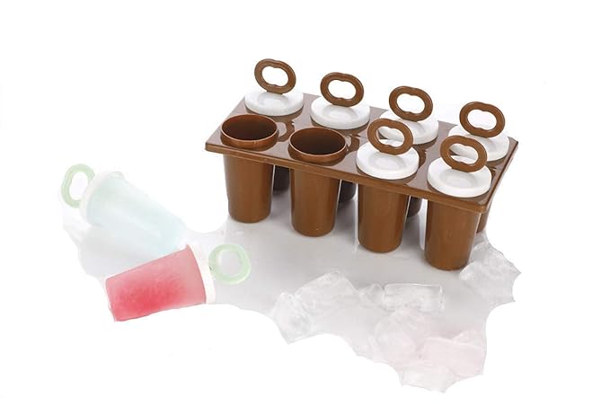Ice Tray Candy Maker Kulfi Maker Moulds Set (Brown) Set of 1
