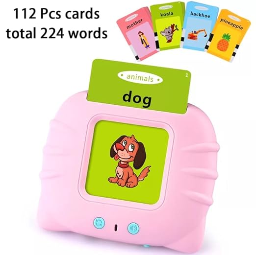 Preschool Learning Toys Early Educational Intelligent Electric Kids Language Card Reader Words Reading Learning Words Study Toys Game for Kids.(Multicolor) Pack of 1.