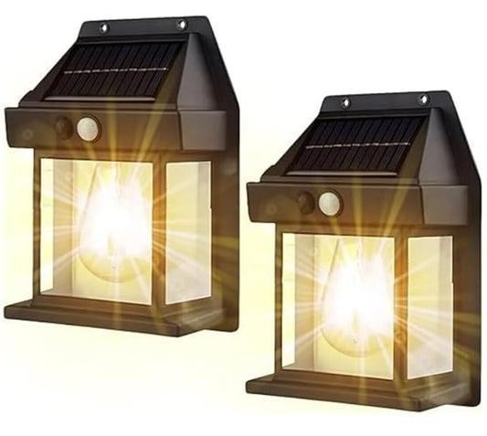 Wireless Motion Sensor Solar Wall | Waterproof Wall Lantern (Pack of 2)