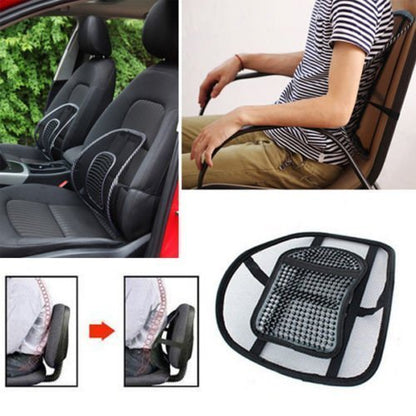 Nylon Car Seat Chair Back Lumbar Support: Mesh Ventilate Cushion Pad